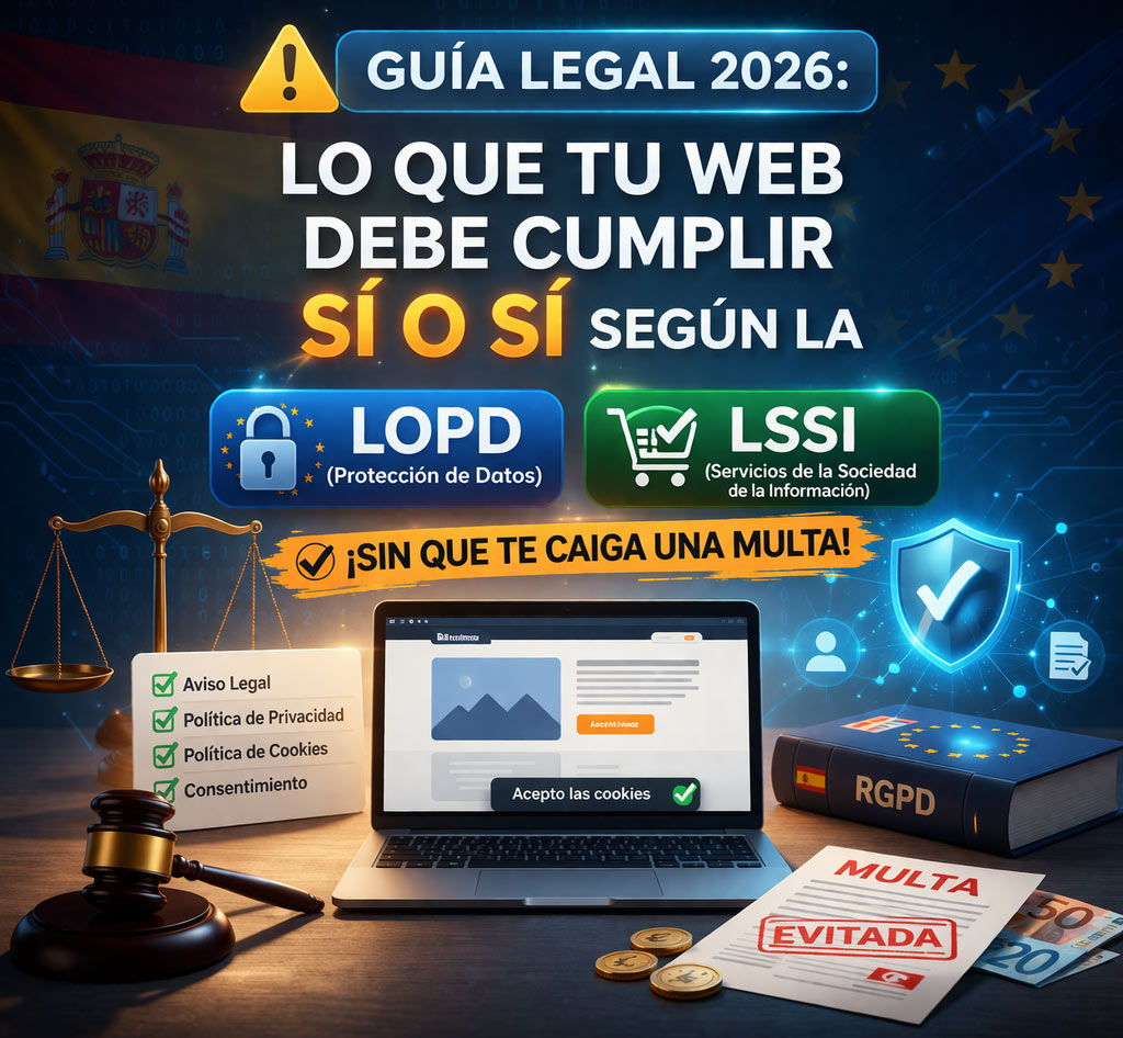 Guía legal para webs en España 2026: LOPD, LSSI, cookies y protección de datos