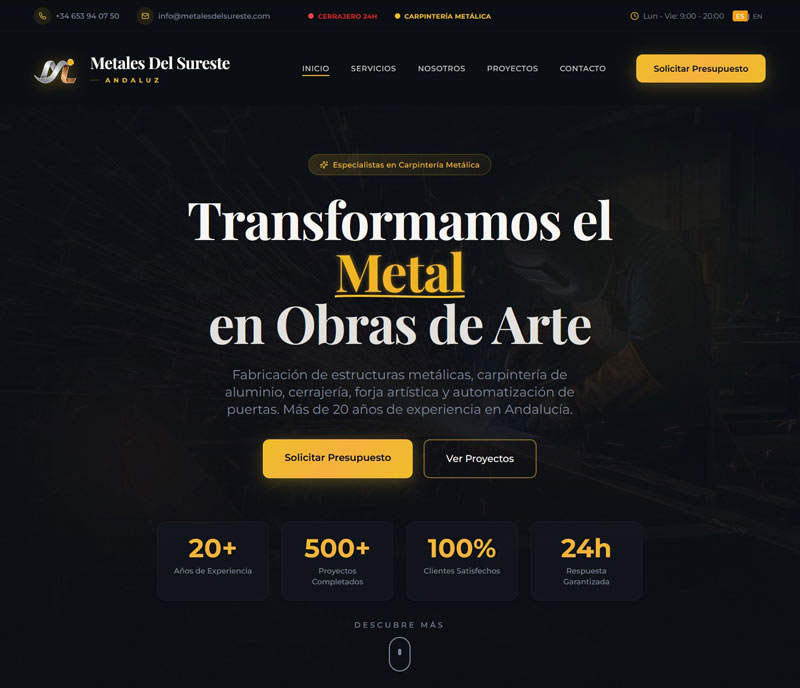 Metales del Sureste - Diseño Web por Platanito Rico